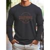 Men's  Loose and Comfortable Sports and Leisure California Letter Printed Round Neck Long Sleeved T-shirt Top