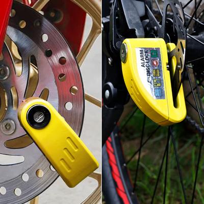 Bike Disc Brake Lock with Warning Rope High Decibels Anti-Theft Alarm Heavy Duty Metal Motorcycle Mountain Bike Security Disc Lock Cycling Equipment