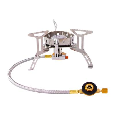 Leistungsstarke tragbare Campingkocher Kleine Gasbrenner Metallstruktur für Outdoor-Kochen Wandern Rucksacktouren Überleben