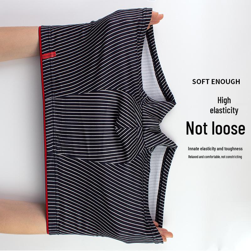 Men's Antibacterial Breathable Striped Boxer Shorts