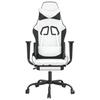 VidaXL Chaise de Jeu avec Repose-pied Pivotante Chaise d'Ordinateur Fauteuil Siège de Bureau Ergonomique Intérieur Blanc et 3143663