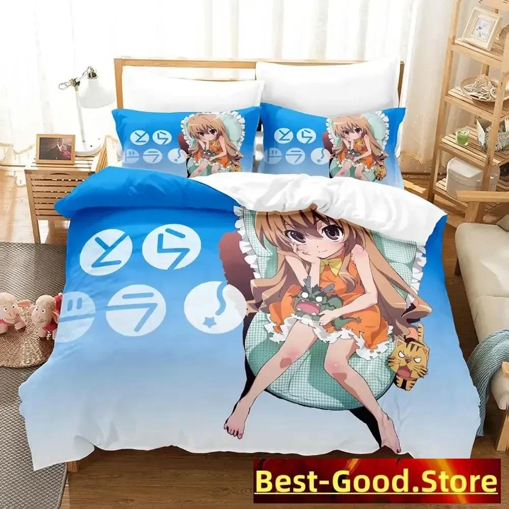 

New Toradora Beding Set Single Twin Ful Quen King-Sized Dimensionsd Dimensions Bed Linen Set Adult People Kid Bedrom Duvetcover Sets 3D Print Anime 100*200cm Single