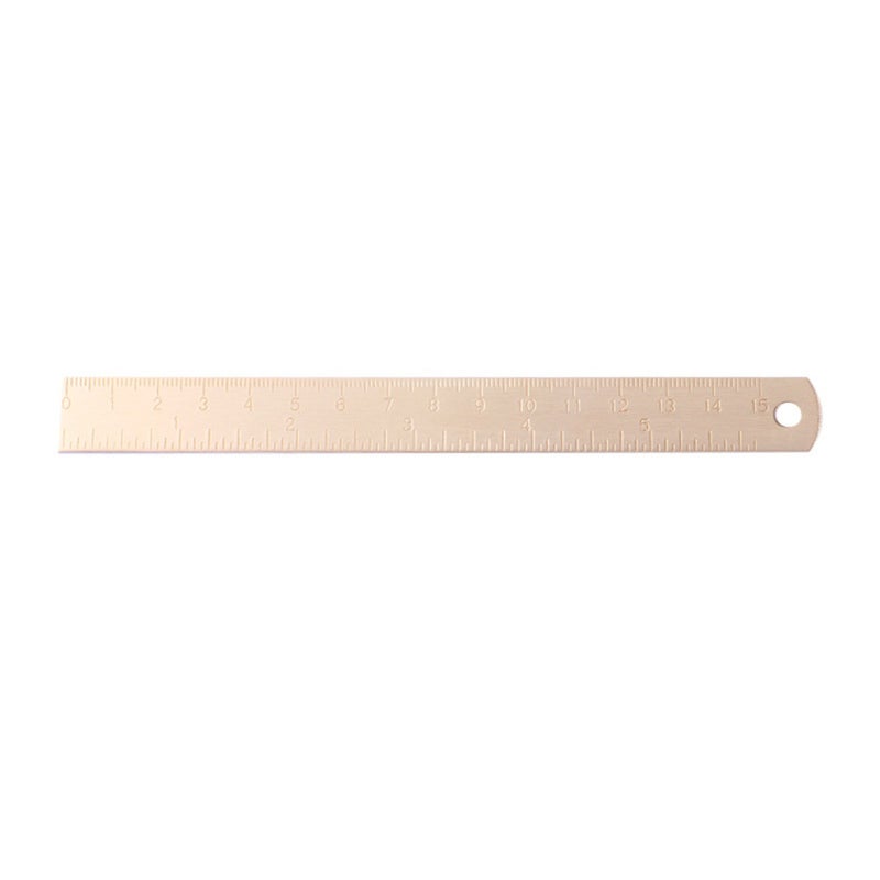 School Supplies 15Cm Brass Straight Ruler For School Office Stationery Metal Painting Drawing Tools Measuring Bookmark