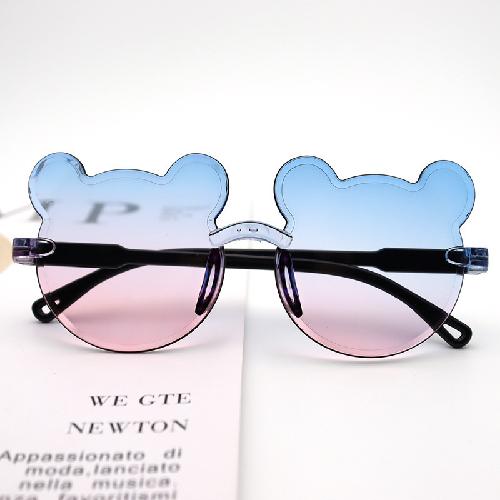 1Pc Outdoor Travel Skiing Sunglasses Cartoon Bear Sunglassess for Boy Girl Children Rimless Casual Sunglasses UV400 Fashionable