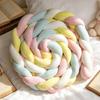 Handmade Four-Strand Fishtail Braid Crib Bumper and Children's Bed Guardrail Pillow Decoration