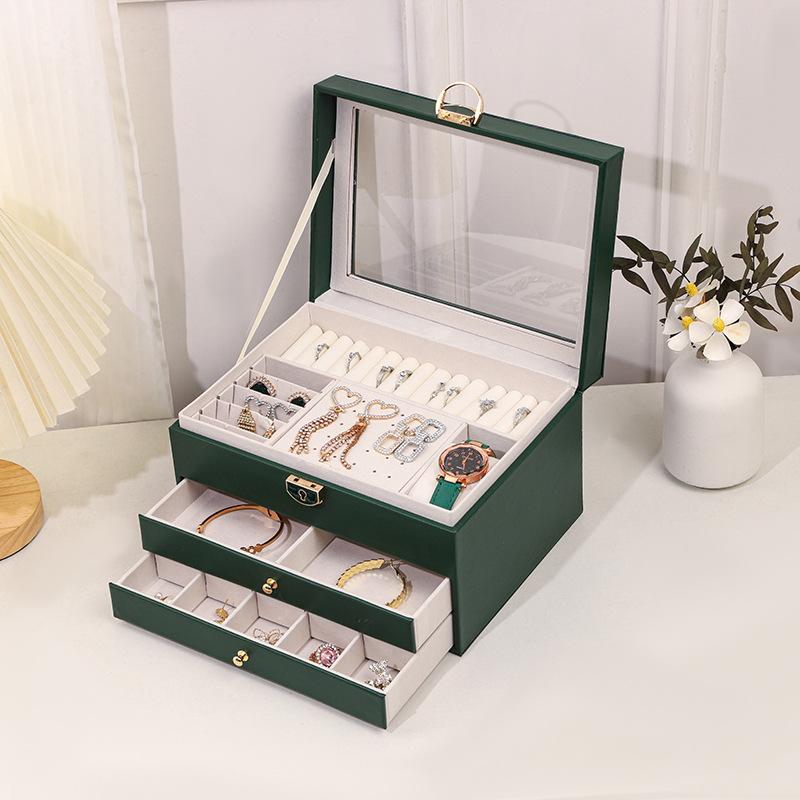 

Window Multifunctional Desktop Jewelry Jewelry Box Necklace Ring Earrings Jewelry Box Anti-oxidation Jewelry Storage Box type4