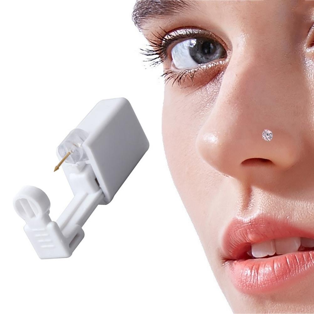 Kit de Autoperforación de Nariz Herramienta Desechable Estéril para Piercing de Oreja Kit Portátil para Piercing de Nariz