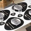 8pcs/set Nordic Style PVC Leather Placemat Home Waterproof Oil-Proof Table Mat Desktop Decor Dining Table Pad for Kitchen Dining