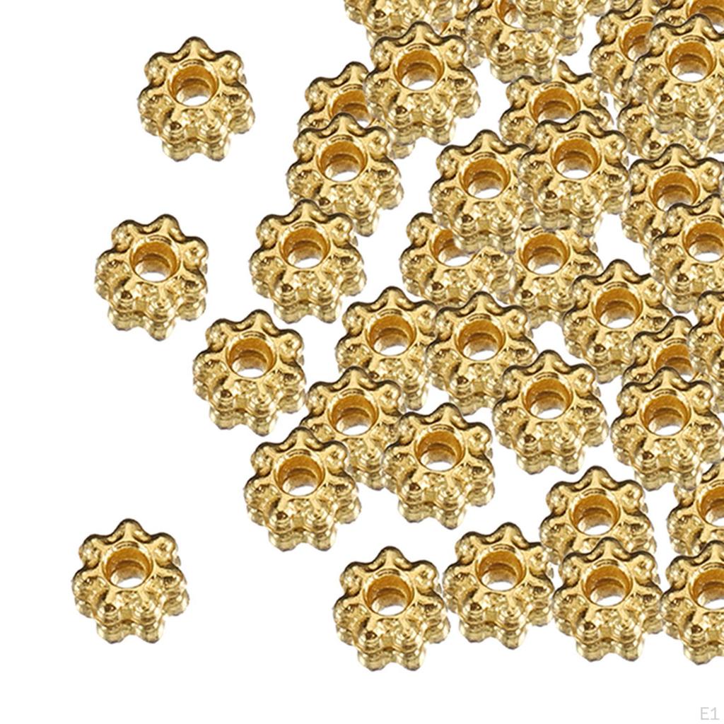 200 Stück Daisy Flower Spacer Perlen DIY Metall Floral lose für Schmuckherstellung,