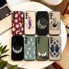 Flower Plant M-Moon Pattern Phone Case Black Silicone Soft For Samsung S25,S24,S21,S22,S23,S30,Ultra,S20,Plus,Fe,Lite