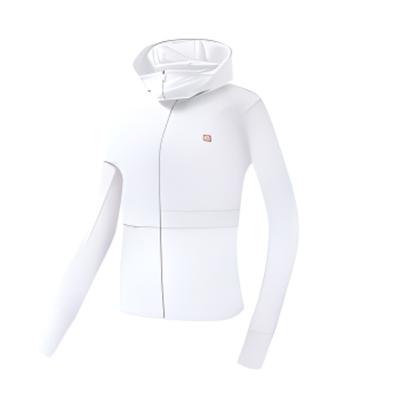 Eis-Seide Kühlende Taillenbetonende Atmungsaktive Sonnenschutzkleidung Damen Oberteile Jade-Weiß A51W421505AWT