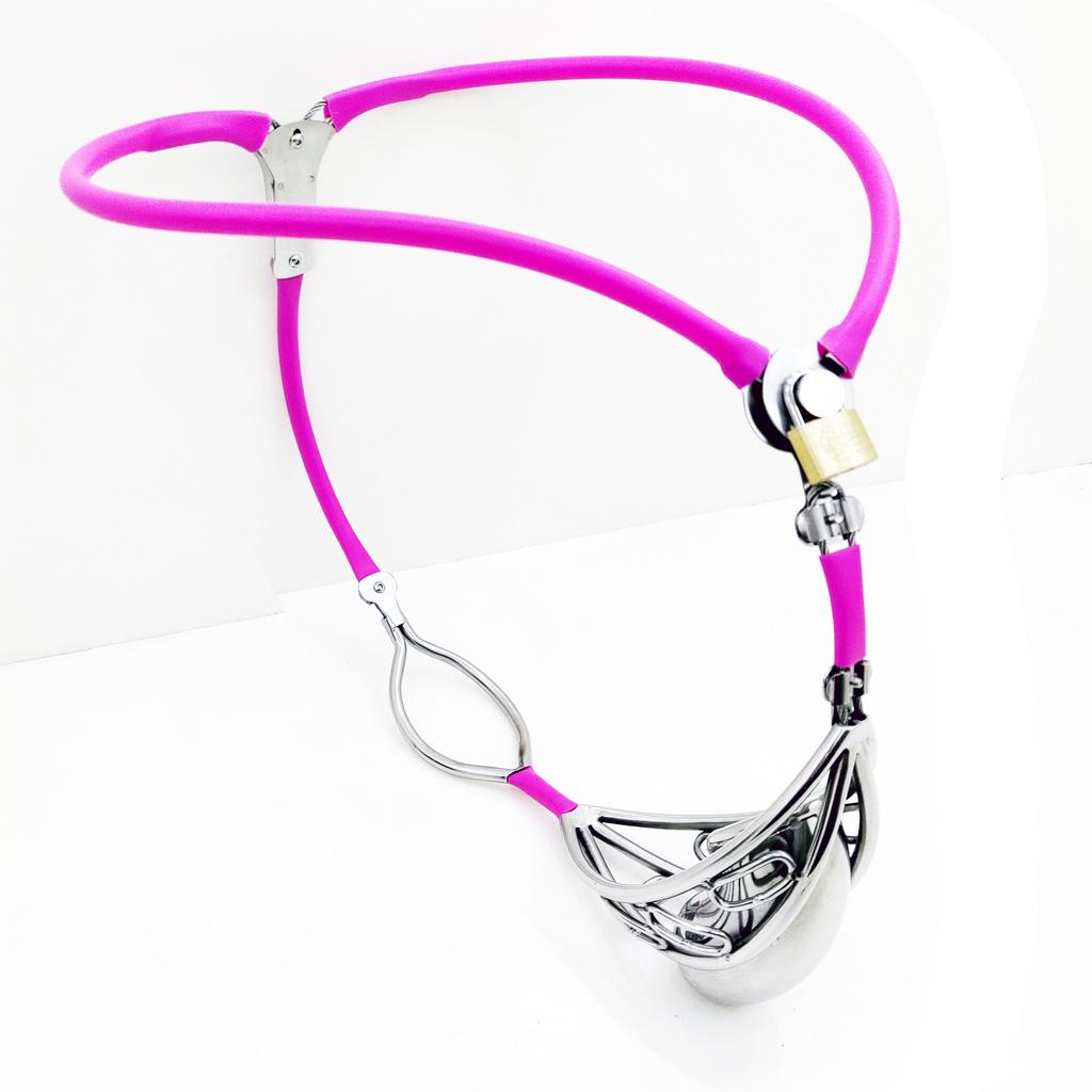 Male Stainless Steel Silicone Hollow Cock Cage Invisible Chastity Belt Shield Device Anal Hole Adult BDSM Bondage Lock Pants Man