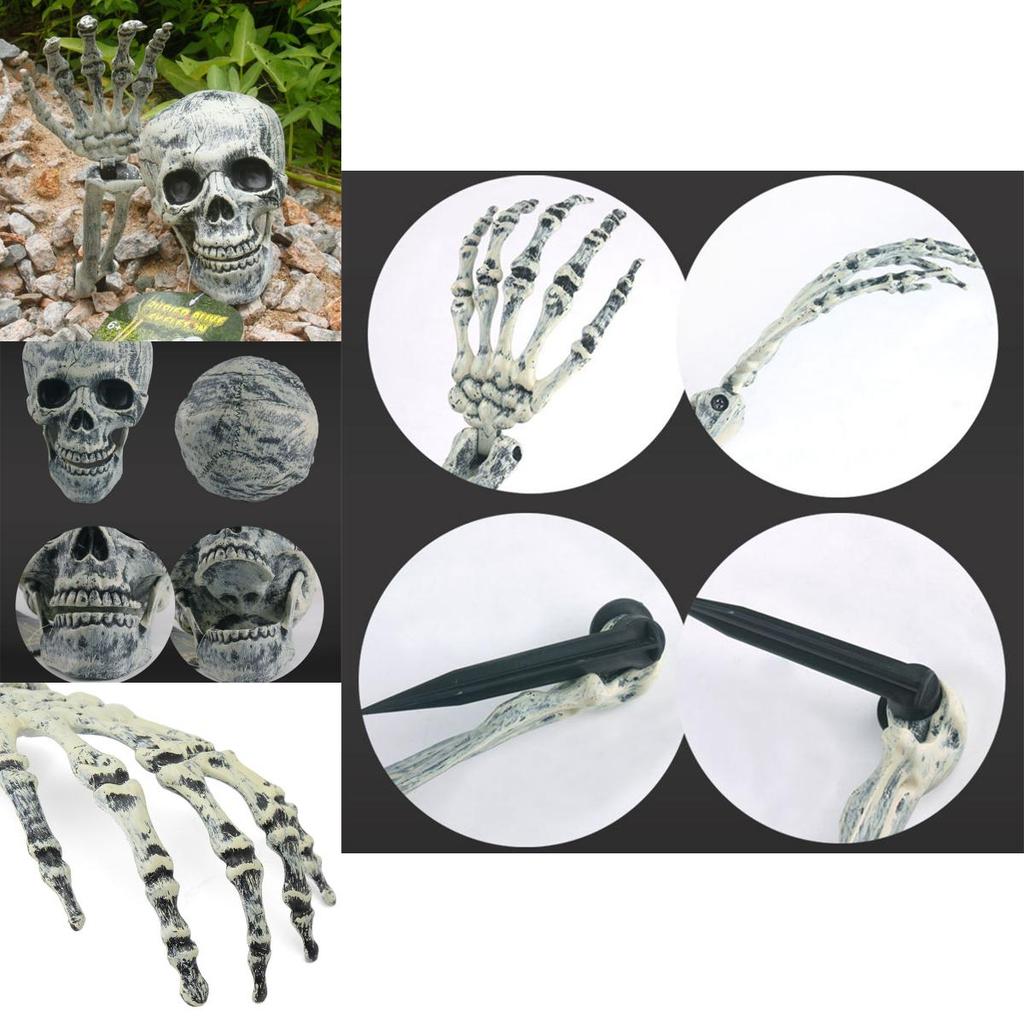 Gruseliger Halloween-Horror Lebendig Begraben Skelett Schädel Arme Für Garten Rasen Deko