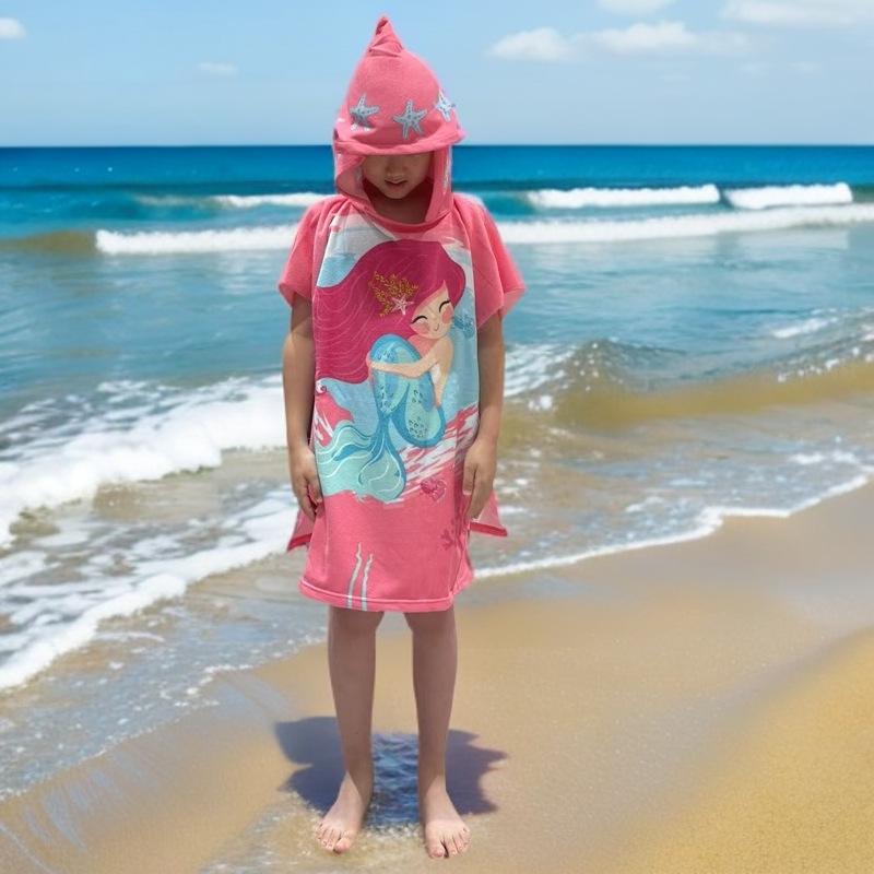 Children's Microfiber Hooded Bath Towel Cloak - Quick-Dry & Absorbent