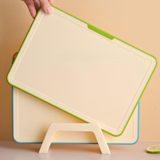 Plastic Cutting Board Set with Stand PP Chopping Boards for Meat Fruit Veggies Non-Slip Dishwasher Safe Space-Saving Kitchen Organizer