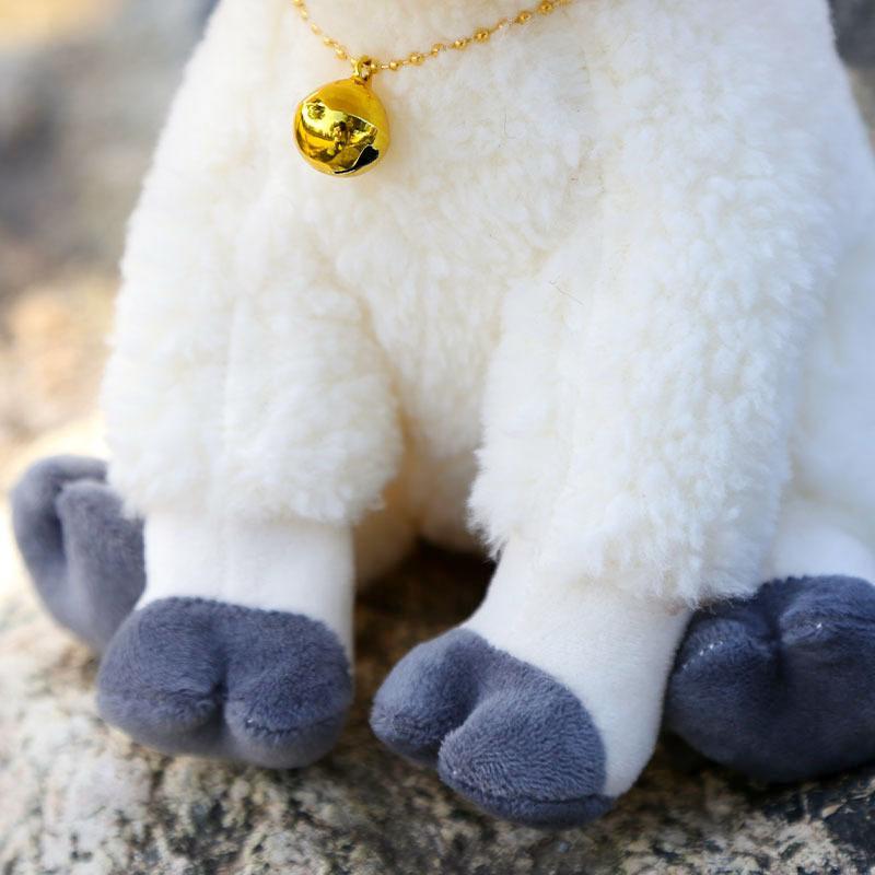 Cute Bell Decor Sheep Stuffed Ornament Long Ears Sitting Design 1Pcs Soft Fluffy Plush Pendant for Backpack Car Interior Decor