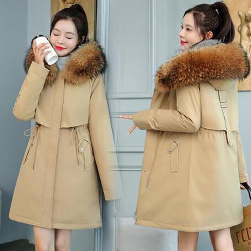 

Flower Jie Plus Size Длинная меховая парка с капюшоном для женщин Тонкий повседневный черный теплый пуховик для женщин Стеганая куртка из хлопка для женщин зимняя XXXL