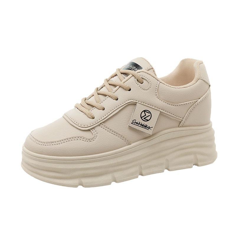 W3675 new little white shoes summer and autumn solid color inner height increase thick sole wear-resistant student versatile breathable board shoes