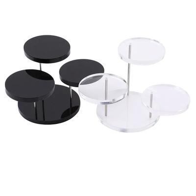 Organizzatore di Gioielli a 3 Strati Espositore per Cosmetici Acrilico Trasparente Bianco Nero Orecchini Braccialetto Collana Espositore per Trucco
