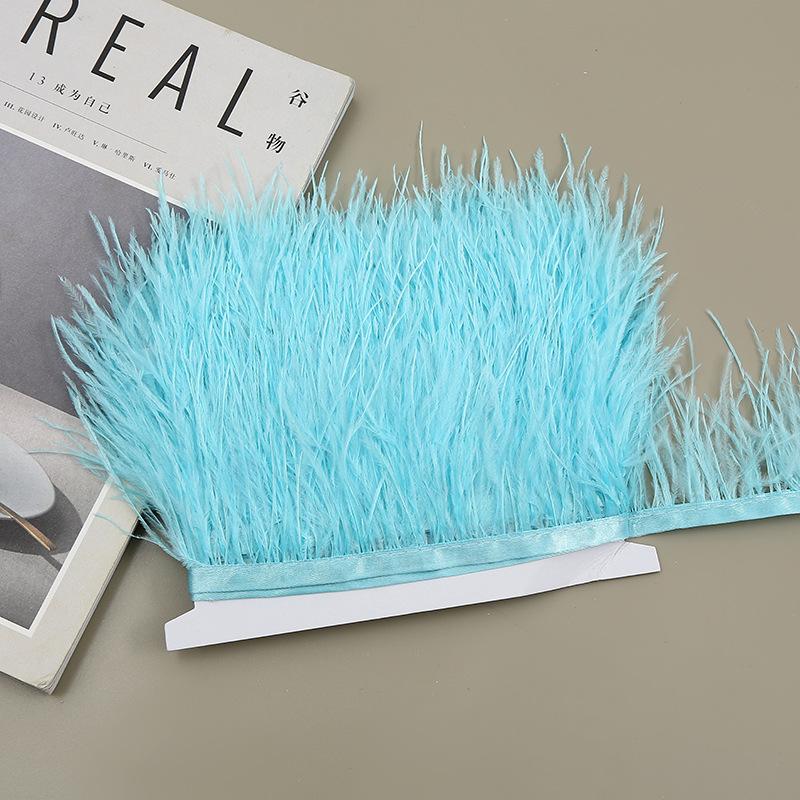Color 8-10 Cm Ostrich Hair Cloth Edge Clothing Cuffs Hem Ostrich Feather Strips Cloth With Accessories Lace