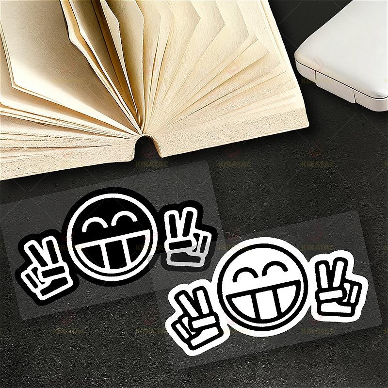 1pc Smiling Face Motorcycle Sticker Waterproof for Motorcycle Fairing Helmet Fuel Tank Car Window Scooter Universal Vinyl Decals