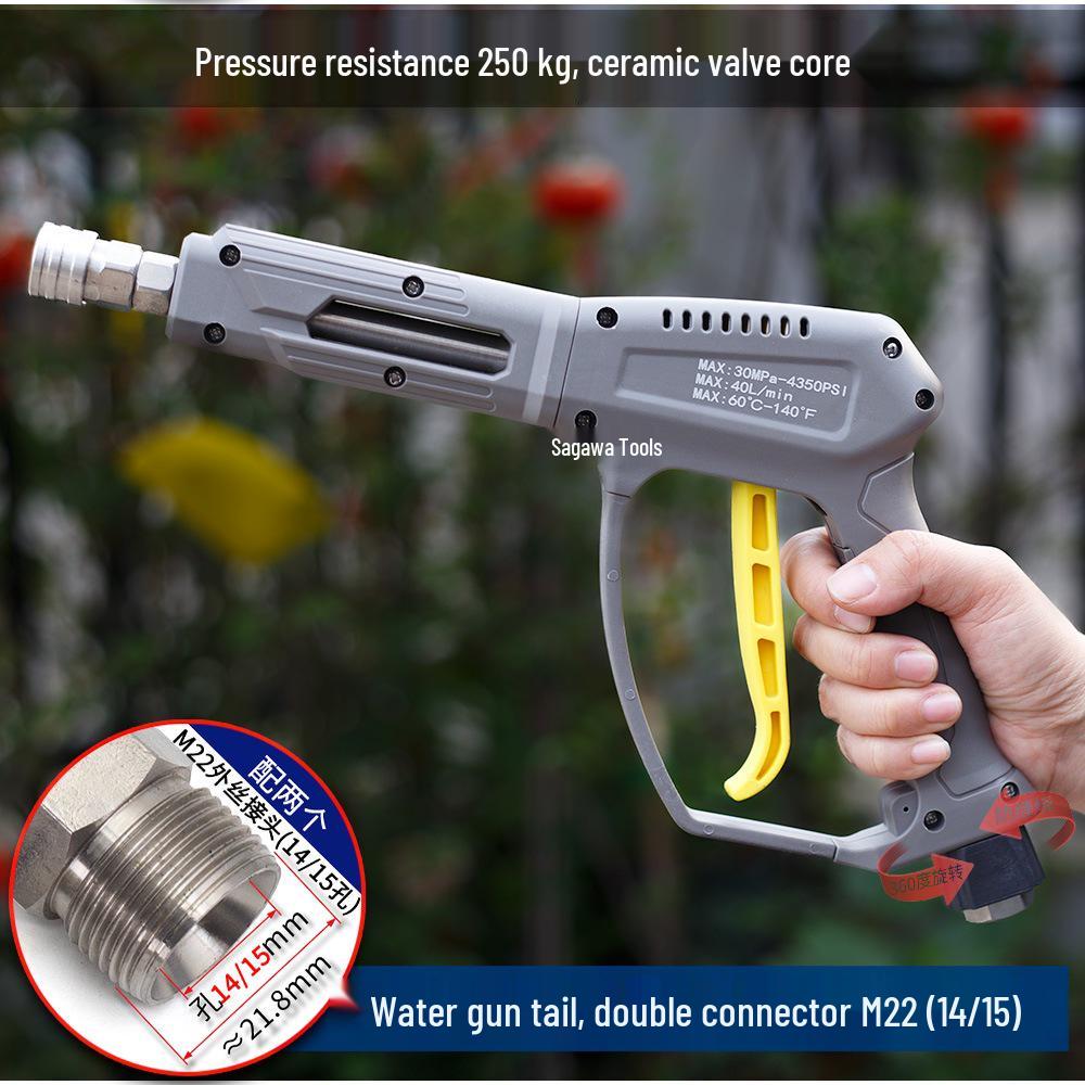 250kg Car Wash Machine: High-Pressure Water Gun Head with Anti-Tangle Ceramic Core, M14/M18/M22 280360.