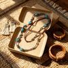 Bohemia Beaded Necklaces Vintage Ceramic Chain Temperament Long Necklace  For Women