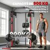 Power Cage, Power Rack with Adjustable Cable Pulley System, Pull-Up Bar, Dip Station, Landmine