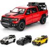 BDTCTK Dodge Ram Mammoth Pick-Up Truck Model Car, Zinc Alloy Pull Back Toy car with Sound and Light for Kids Boy Girl Gift(Red)