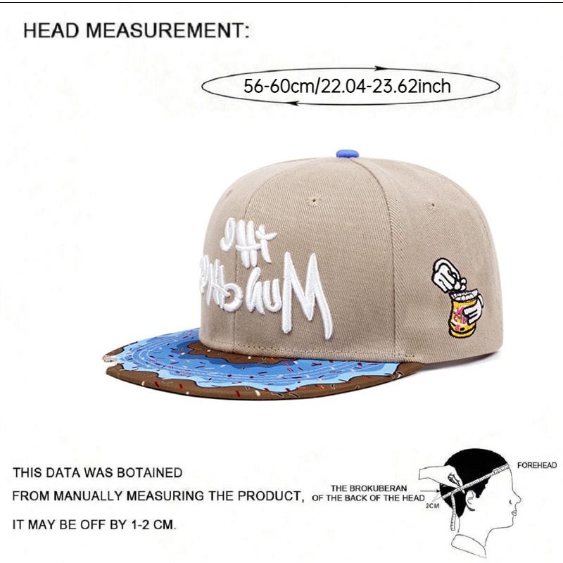 Sweet Donut The Mun Chles Embroidered Flat Edge Hat Four Seasons Men'S Trendy Hip Hop Hat Women'S Outdoor Sports And Leisure Hat