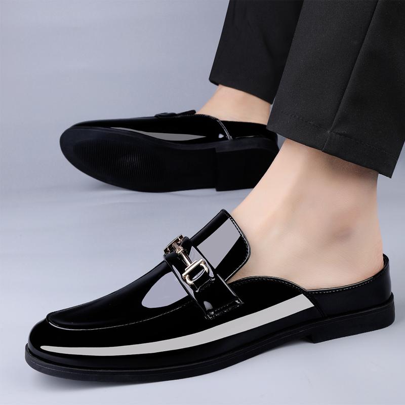 Men's Crocodile Slippers Fashion Outdoor Leather Loafers Comfortable Summer Casual Shoes Non-slip Design Footwear for Men
