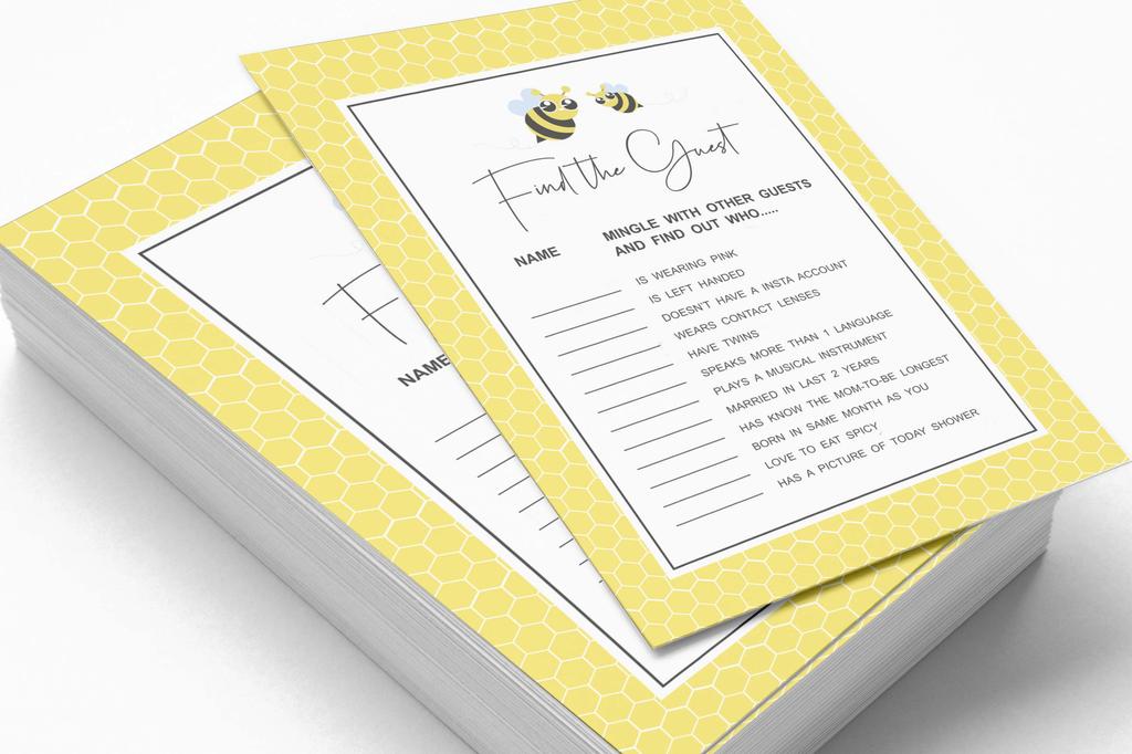 Inkdotpot Gender Neutral Honey Bee Party Supplies-Set Of 50 Baby ShowerA  Prediction Cards For Baby Shower
