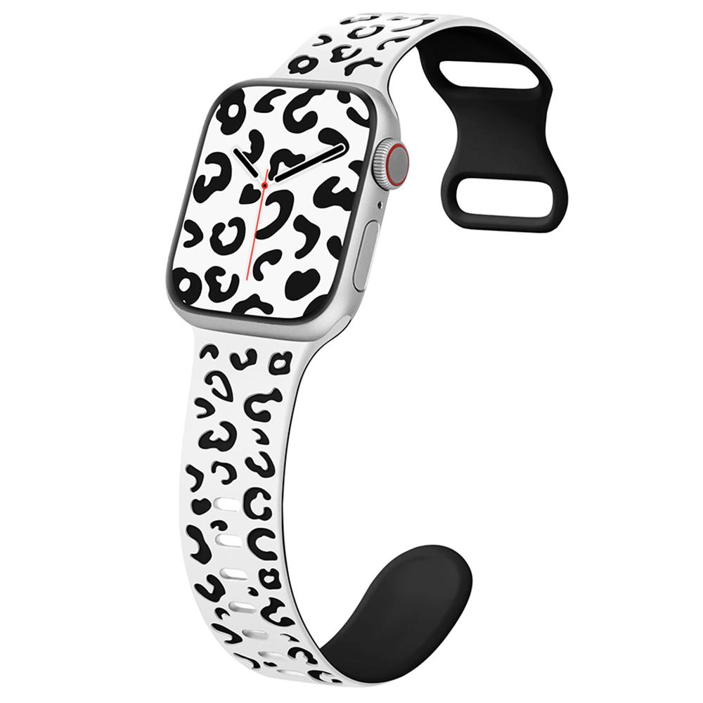 For Apple Watch Series 10 42mm/9 8 7 41mm/SE (2023) SE (2022) SE 6 5 4 40mm/3 2 1 38mm Leopard Silicone Strap
