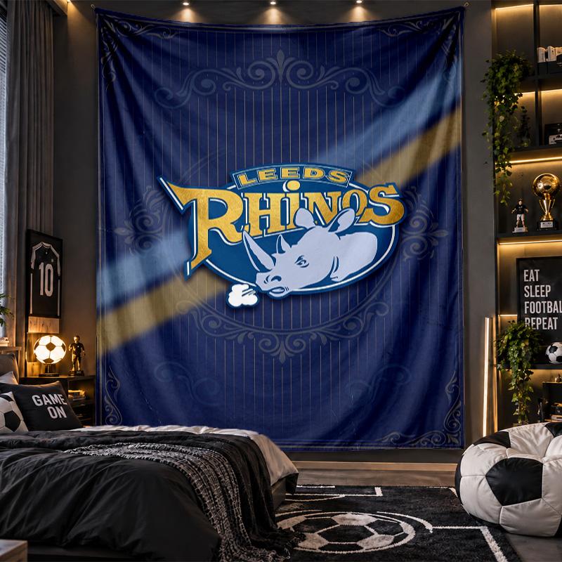 Arazzo da Appendere a Parete Stampa Leeds Rhinos Tessuto per Soggiorno Camera da Letto Decorazione Casa