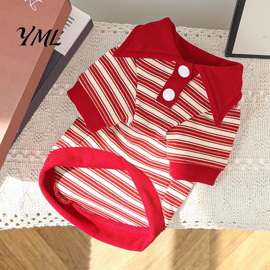 Pet Clothes for Dogs Cute Dog Shirt, Striped Collared Clothes, Summer Button Up T-Shirt, Unisex Costume Soft Breathable Puppy Outfits Small