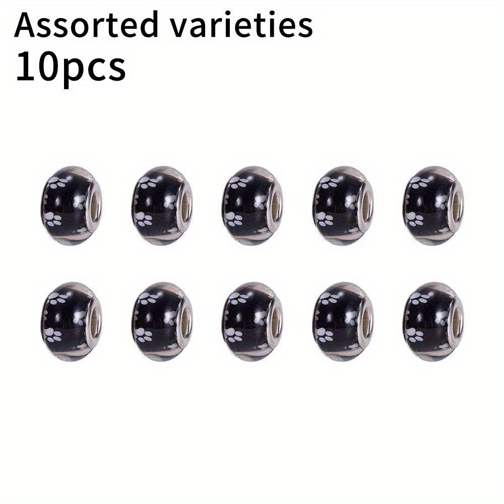 

10/20 шт., смоляной материал, узор в виде кошачьего когтя, черные декоративные бусины, бусины с большими отверстиями, сделай сам, браслет, ожерелье, серьги, брелок, изготовление ювелирных изделий 10pcs