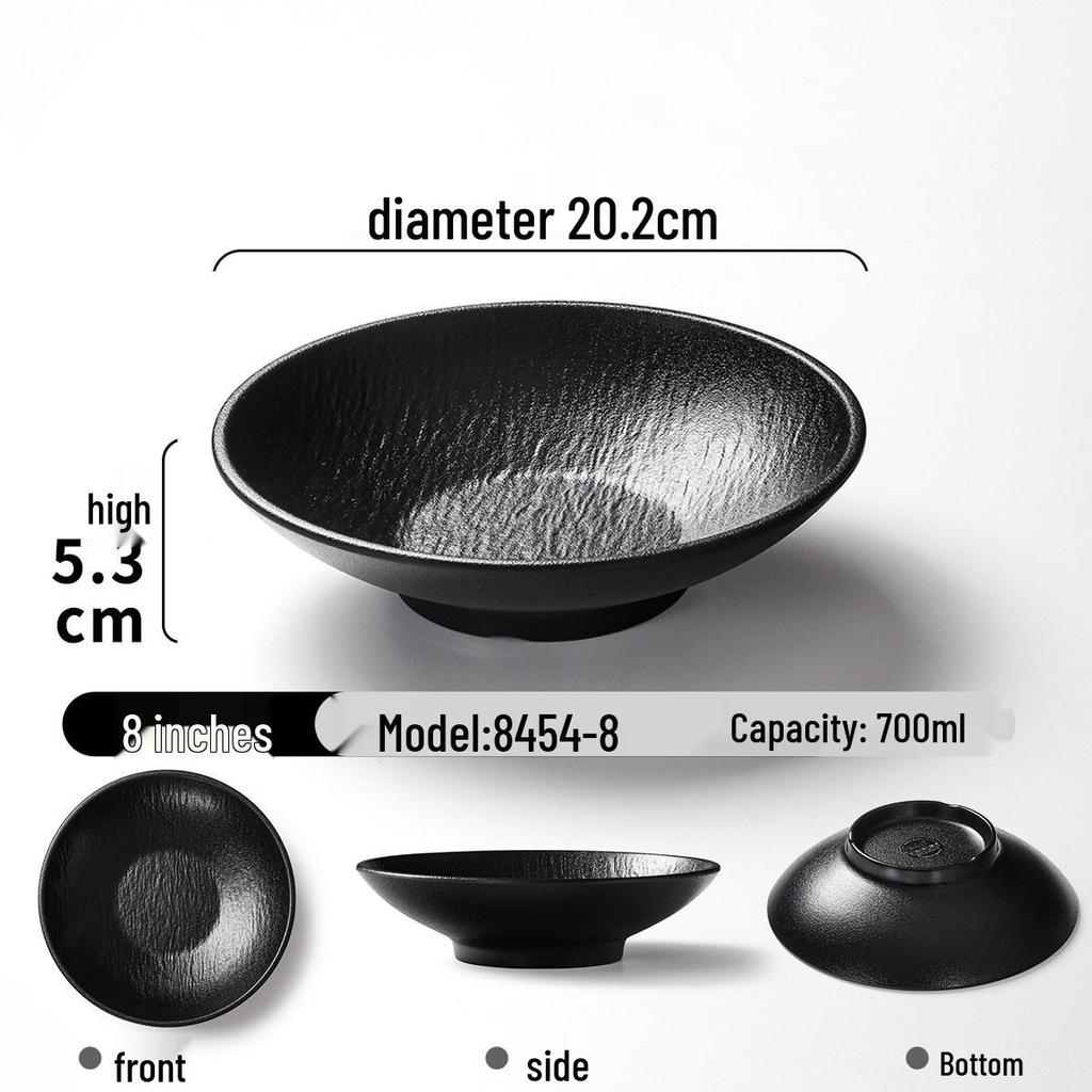 Xiangyuan Mei Large Melamine Bowl - Frosted Stone Texture for Noodles, Liangpi, Zha Jiang Mian, Salad