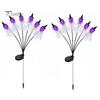 Neon Green LED Pathway Lights Halloween Swaying Ghost Outdoor Decorations, Solar Powered Stake Light, 6 LEDs Yard Signs Lights, Waterproof Garden with