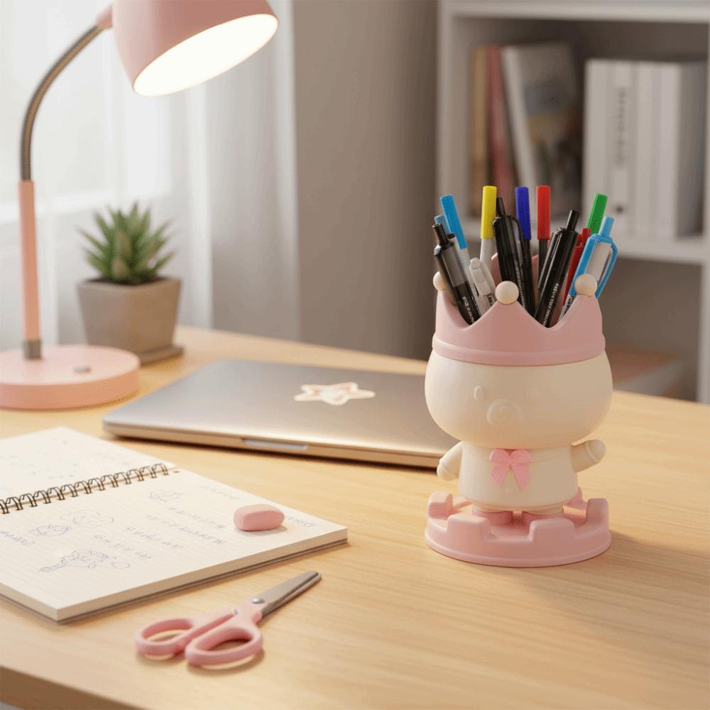 Cartoon Design Pen Holder Creative Design Desktop Storage Bucket  Living Room
