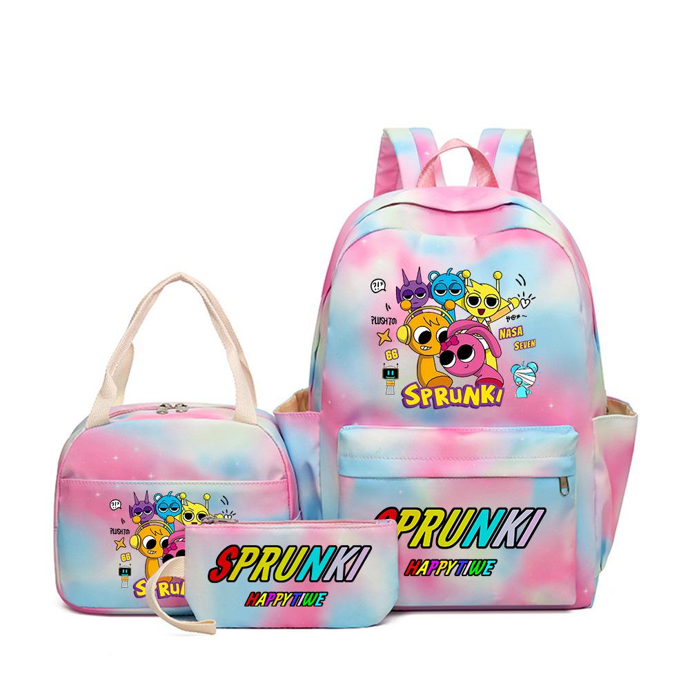 New Rhythm Box Heat Transfer Backpack Sprunki Music Game Primary and Secondary School Children's Schoolbag