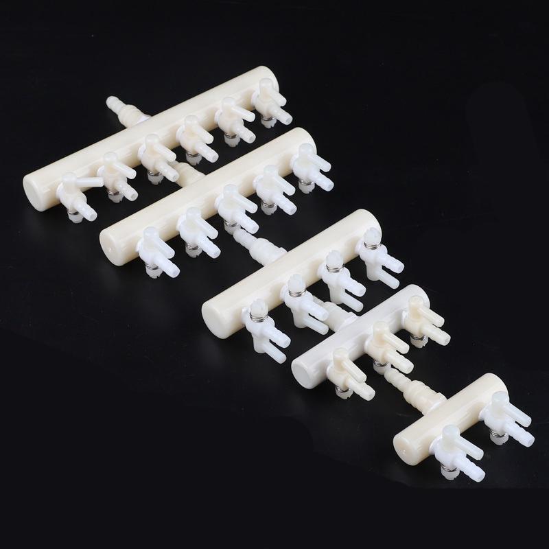 2Pcs/Lot 2~6Way Plastic Aquarium Air Pump Hose Splitter Air Flow Control Valve Fish Tank Oxygen Distributor Divider with Switch