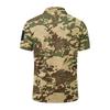 Men's Tactical Polo Shirt Loose Fit Breathable Outdoor Quick Dry Short Sleeve Camouflage Print with Velcro Patch Area