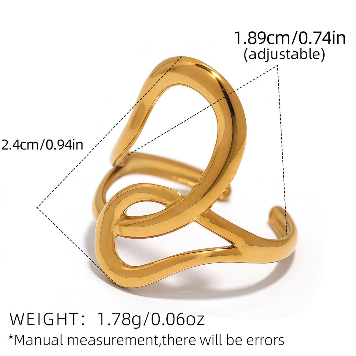 

Stainless Steel Gold Color Rings for Women Men 2025 Colorfast Popular Party Personalized Exaggerated Charms Jewelry Gifts resizable