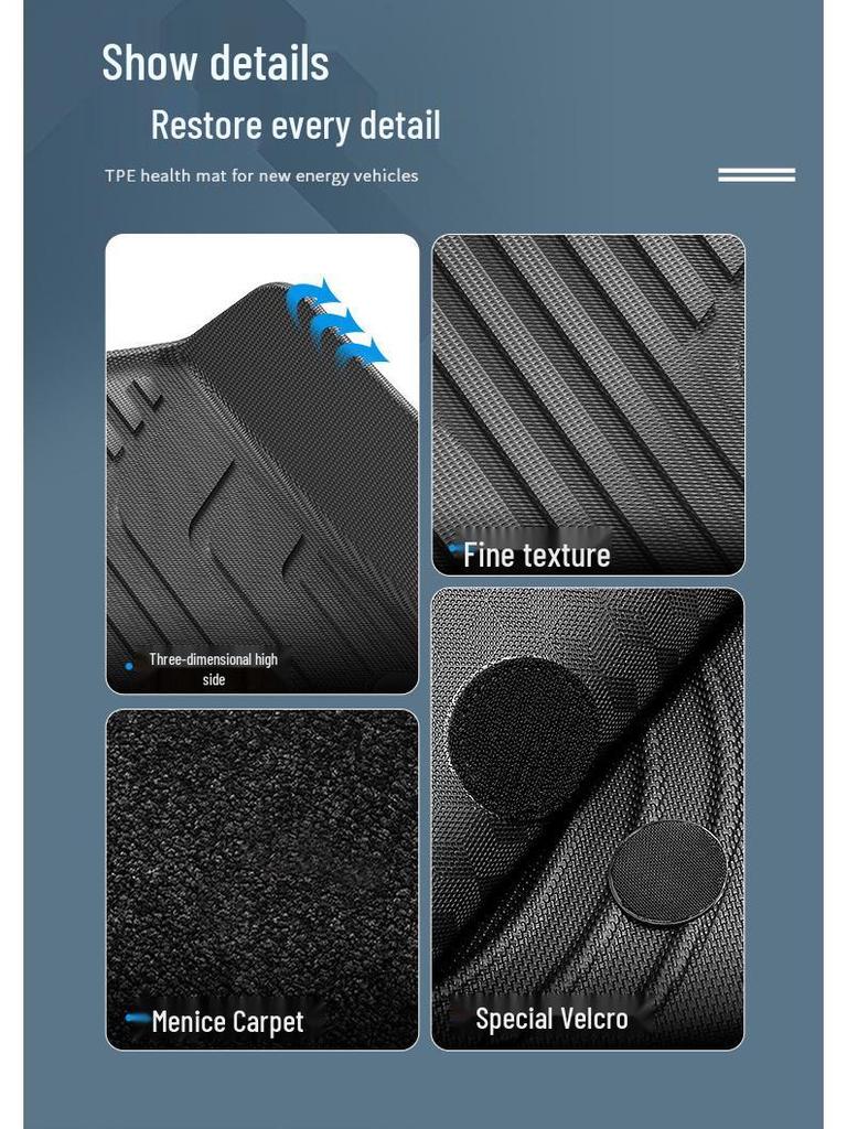 Customized TPE Floor and Trunk Mats for 24 Hongqi EH7 Models - Eco-Friendly and Car-Specific