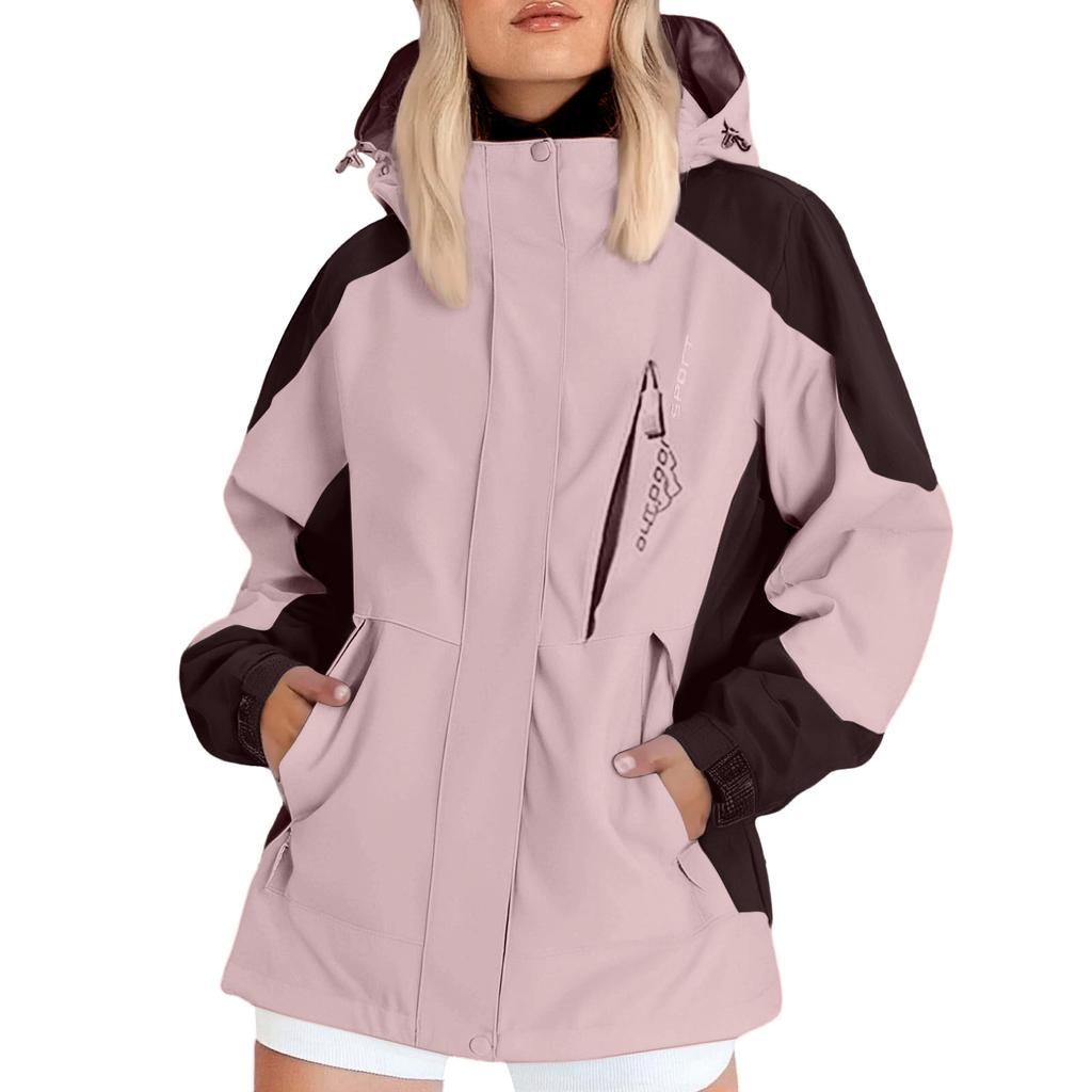 Women's Waterproof Ski Jacket, Windproof Winter Coat with Hood, Warm Fleece Lined Outdoor Snowboard Jacket for Hiking, Camping, and Snow Sports