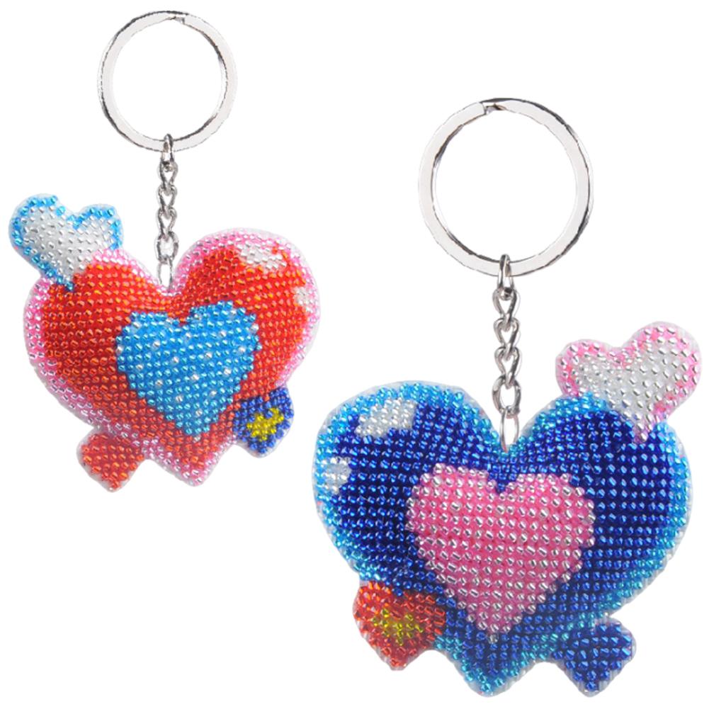

Cartoon Exquisite Keychain Pendant Beaded Embroidery Kit Printed Bead Embroidery Needlework Key Ring Kit for Adults Beginners