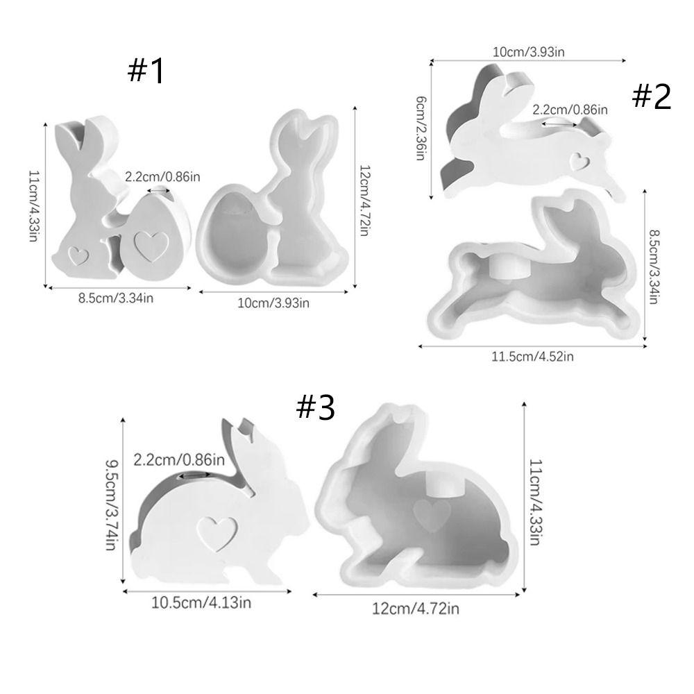 Cute Easter Bunny Silicone Mold Handmade Bunny Tealight Molds  Home Table Decoration