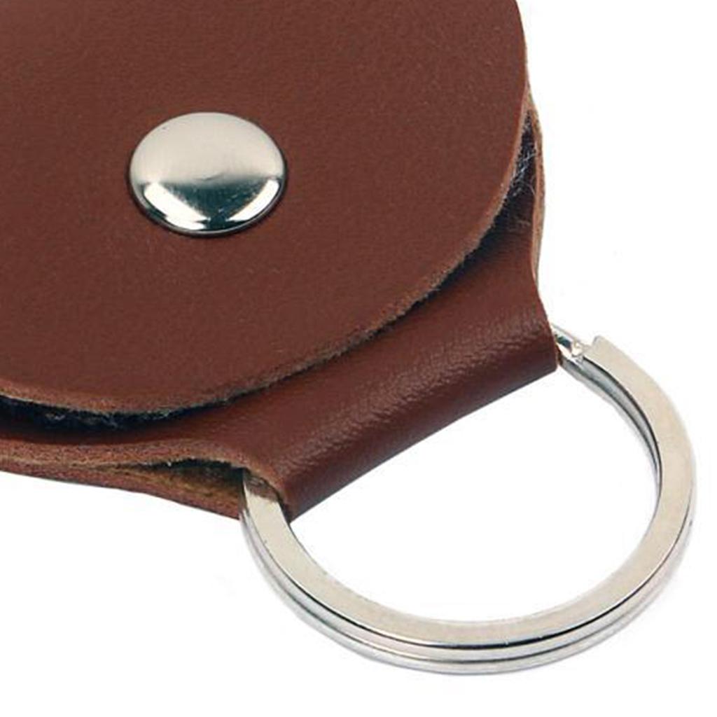 Gitarrenplektrum-Haltertasche PU Einfach Tragbar Multifunktional Gitarrenplektrum-Tasche Schlüsselanhänger Geschenke Braun