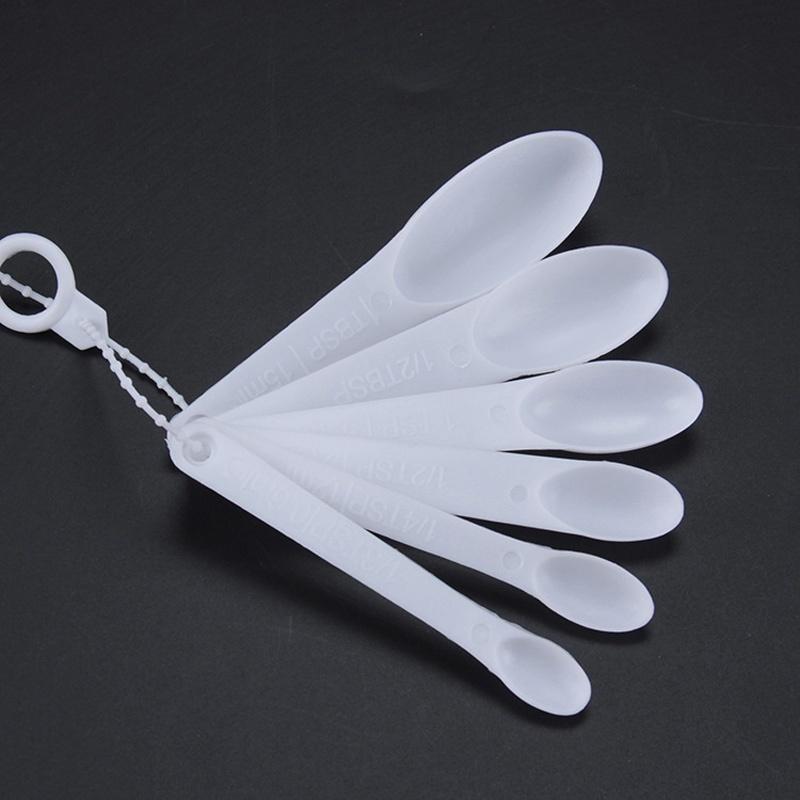 New 11 Pcs White Plastic Kitchen Measuring Measure Spoons Cups Tablespoon Sets
