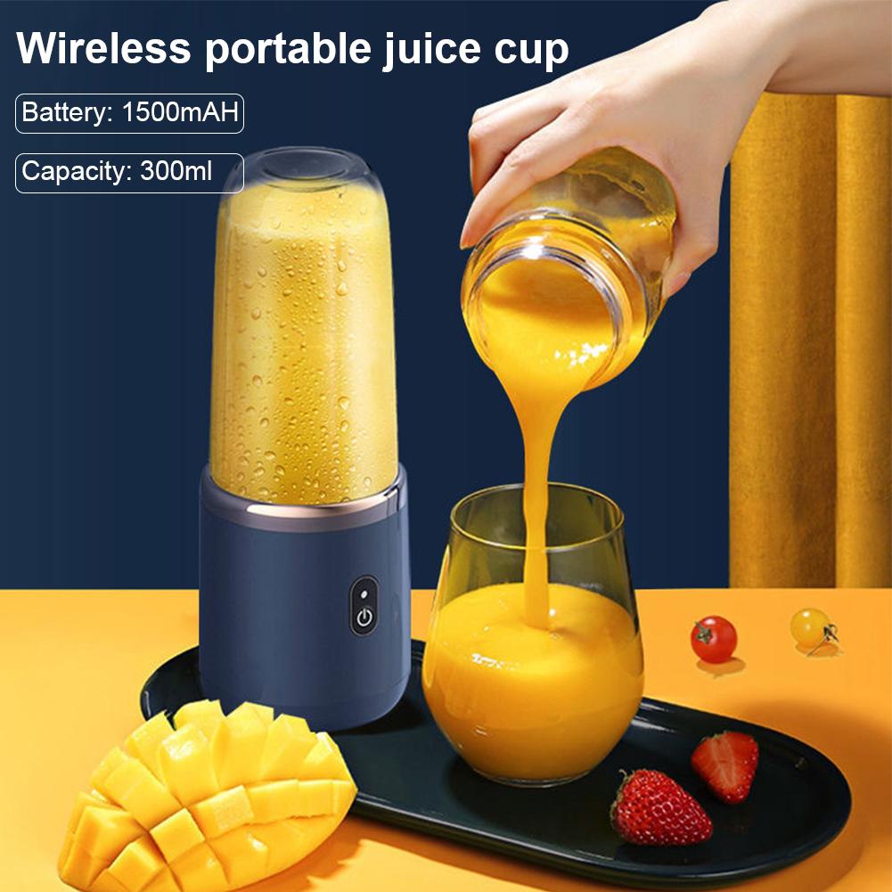 300ml Multifunctional Juicer 6 Blades Small Electric Juicer Summer Personal Fruit Juice Blenders Usb Charging Juicer Juice Cup